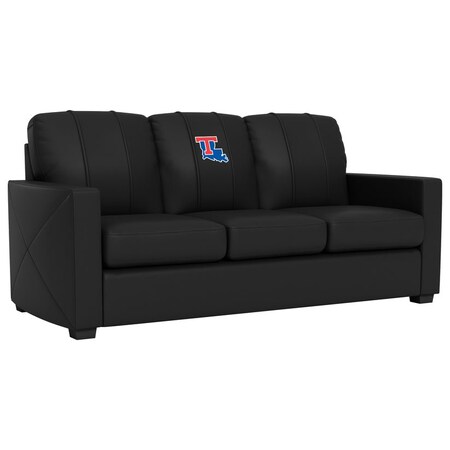Dreamseat Silver Sofa with Louisiana Tech Bulldogs Logo XZ7759001SOCDBK-PSCOL13340